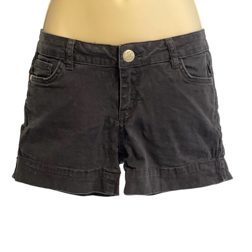 NKD Services Black Denim Cuffed Shorts Cotton Blend Five Pocket Size 30 Waist